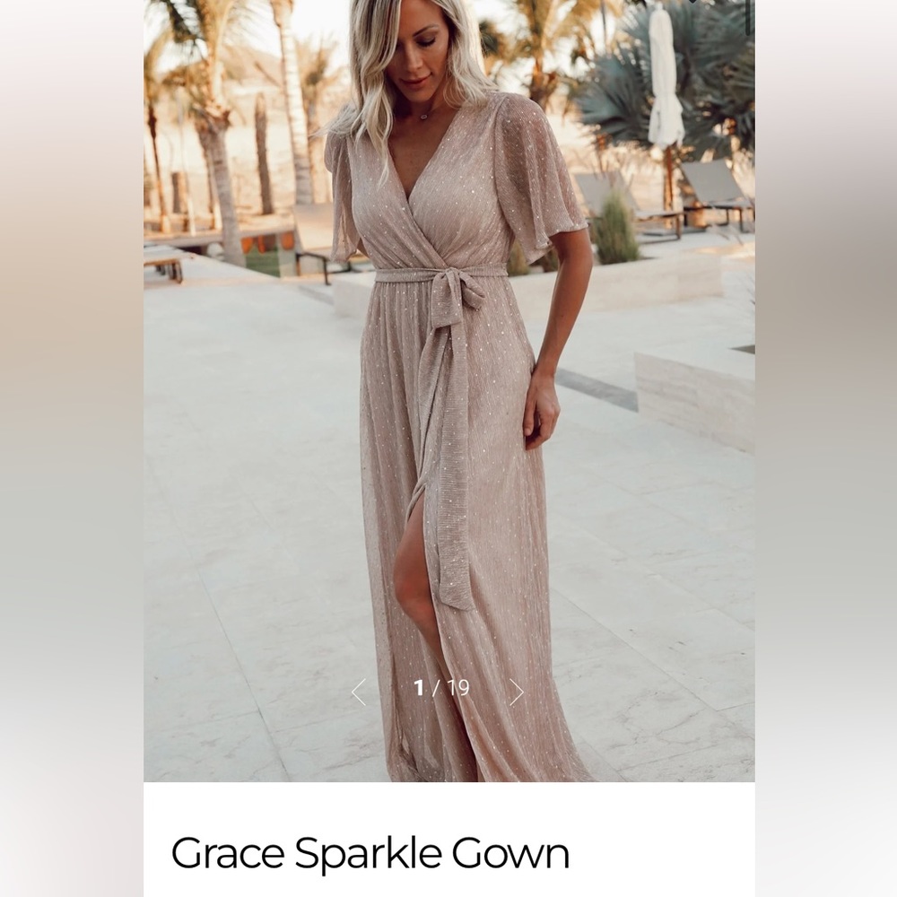 XL Grace Sparkle Gown | Champagne